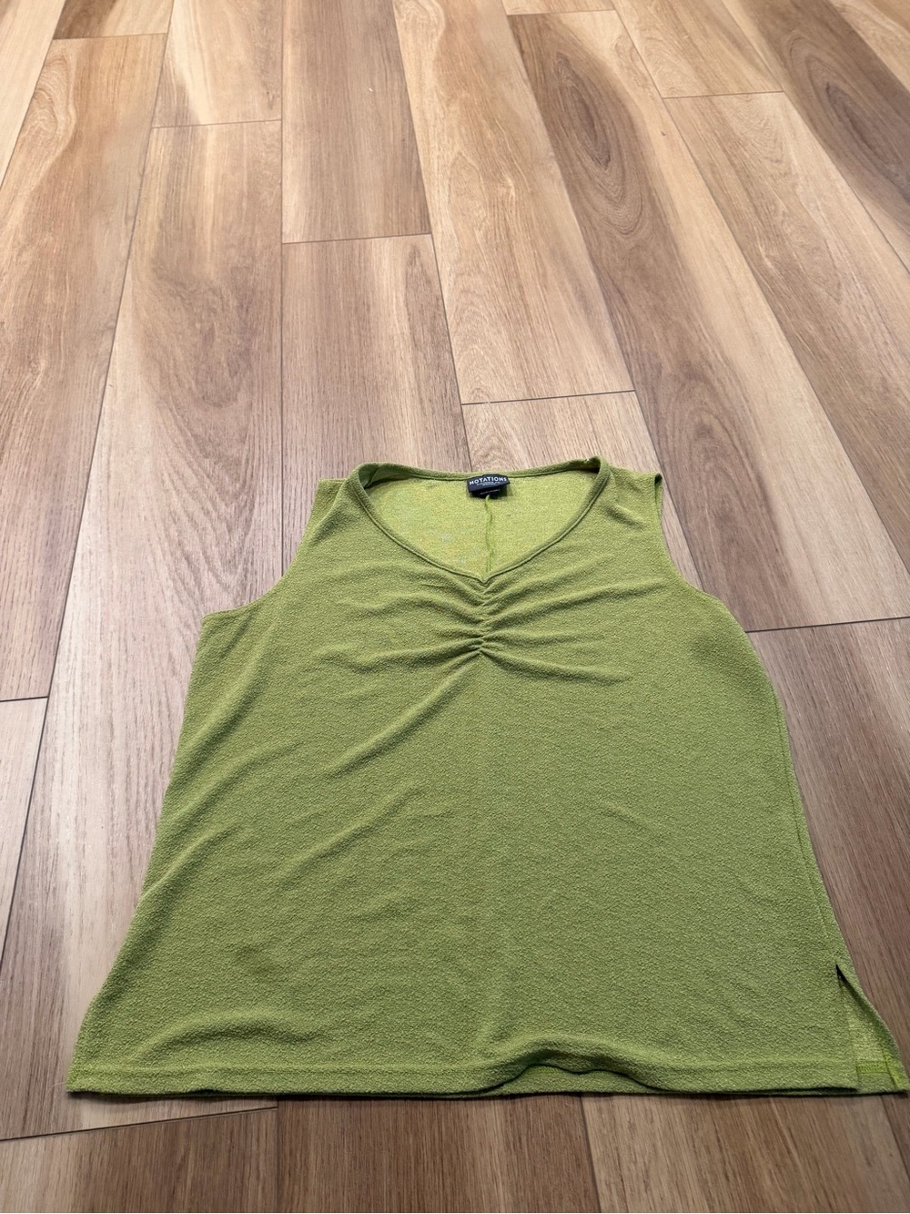 Notations Y2K Olive Green Sleeveless V-Neck Tank Top